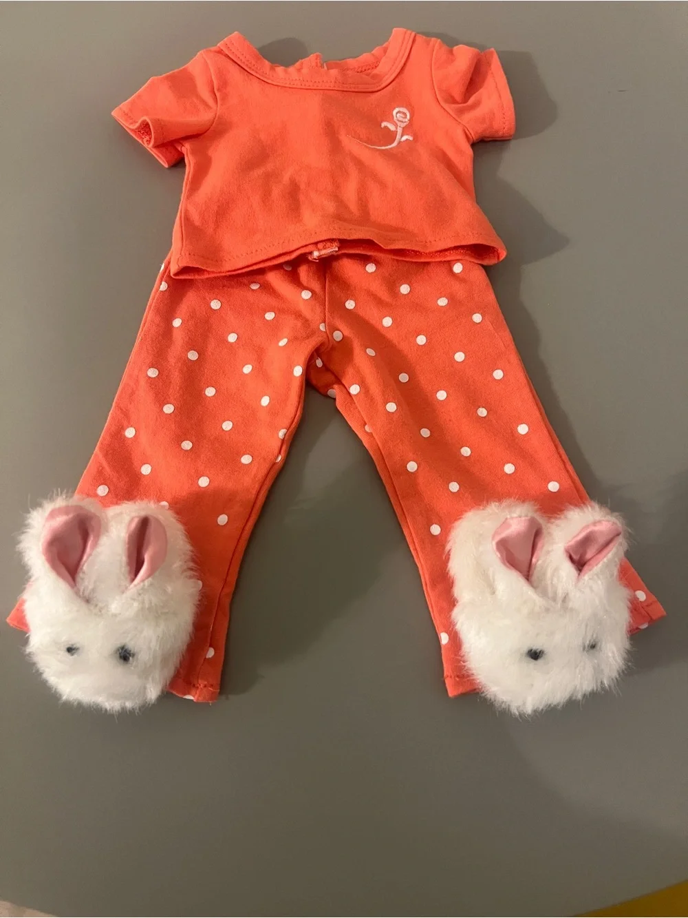 American Girl Heart & Star Footie Set in Cream, Orange, Purple, Pink